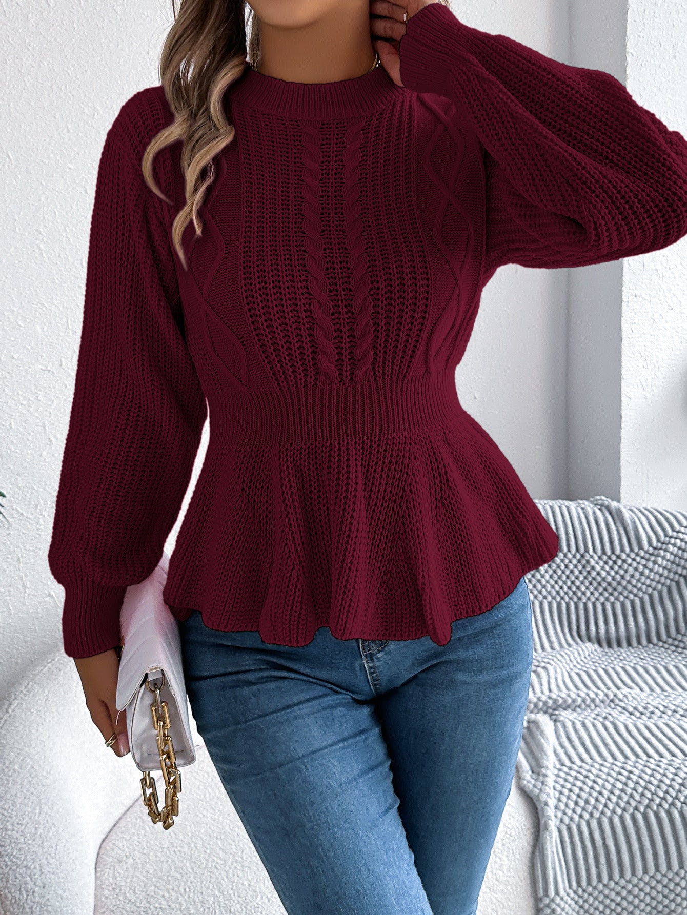 Twist Detail Ruffle Pullover – Kybele Autumn 2025