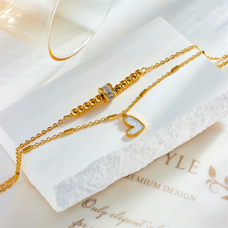 Boho Classic Heart Ankle Chain Double Layer Leg Chain