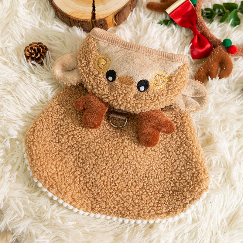 Cat Christmas Warm Thickened Elk Cloak