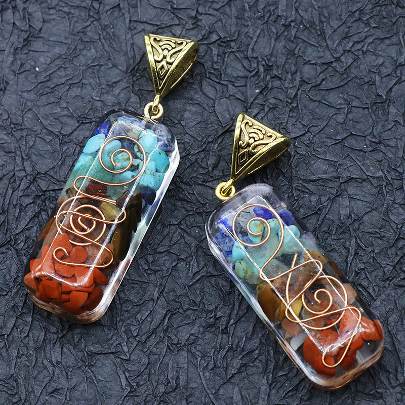 Spiritual 7 Chakra Healing Energy Crystal Natural Stone For Yoga Meditation Necklace
