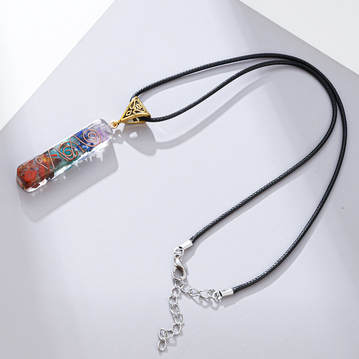 Spiritual 7 Chakra Healing Energy Crystal Natural Stone For Yoga Meditation Necklace
