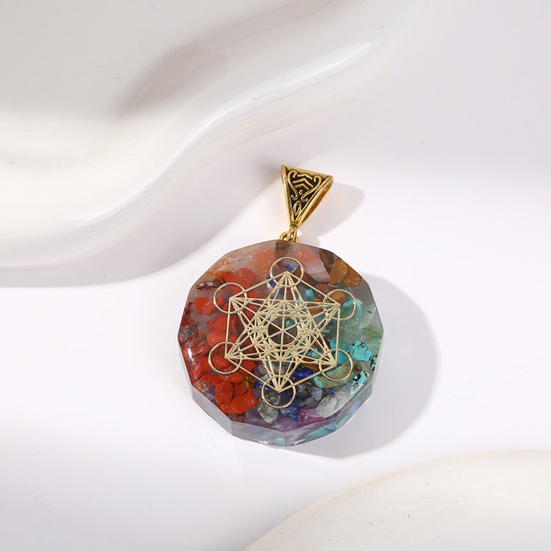 Spiritual 7 Chakra Healing Energy Crystal Natural Stone For Yoga Meditation Necklace