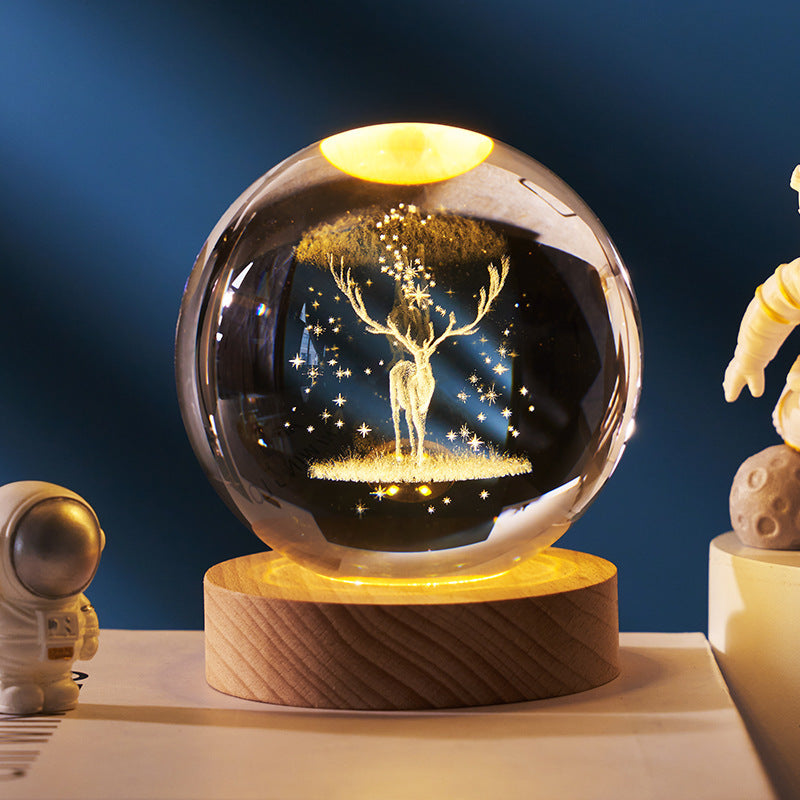 Luminous Starry Sky And Planets Crystal Ball Night Lamp