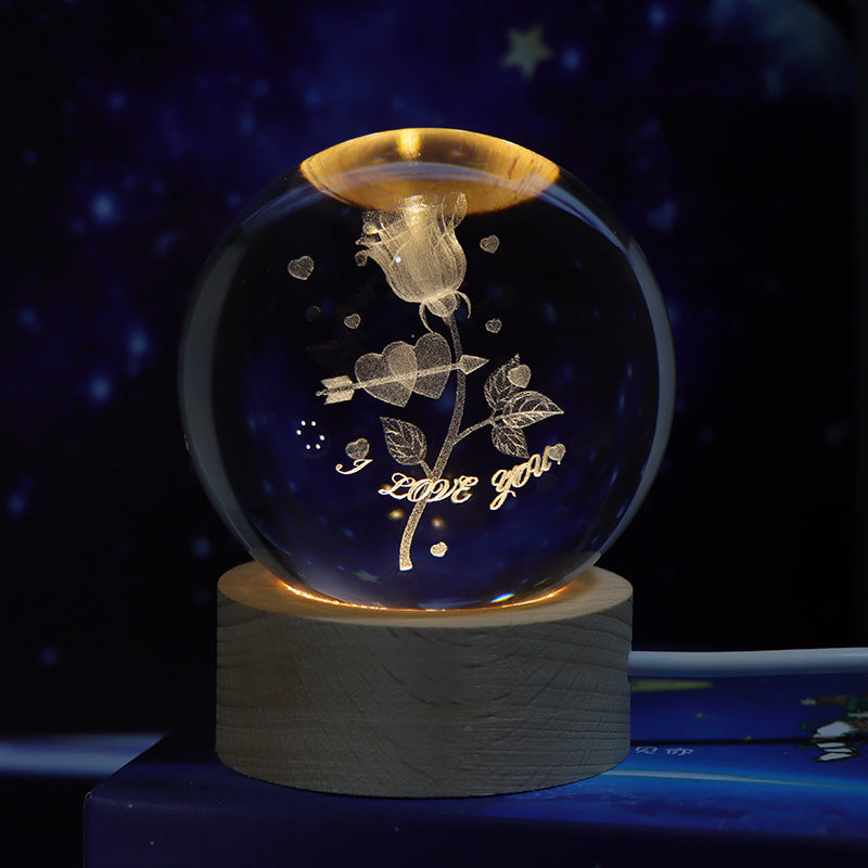 Luminous Starry Sky And Planets Crystal Ball Night Lamp