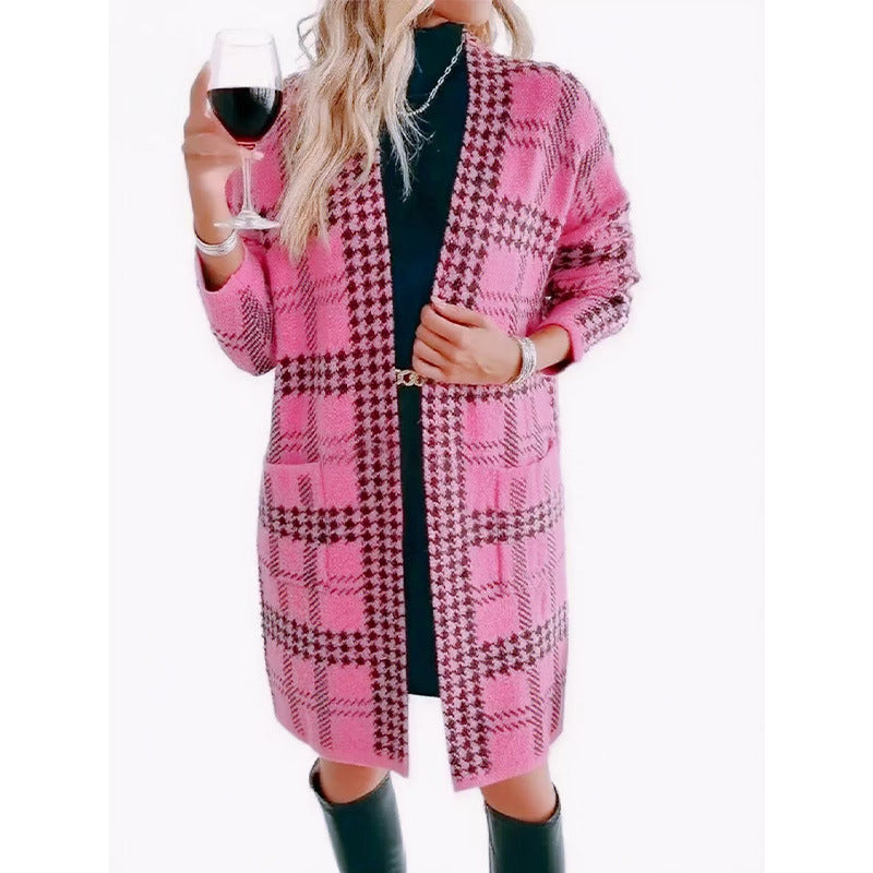 Elegant Houndstooth Cardigan – Kybele Autumn 2025