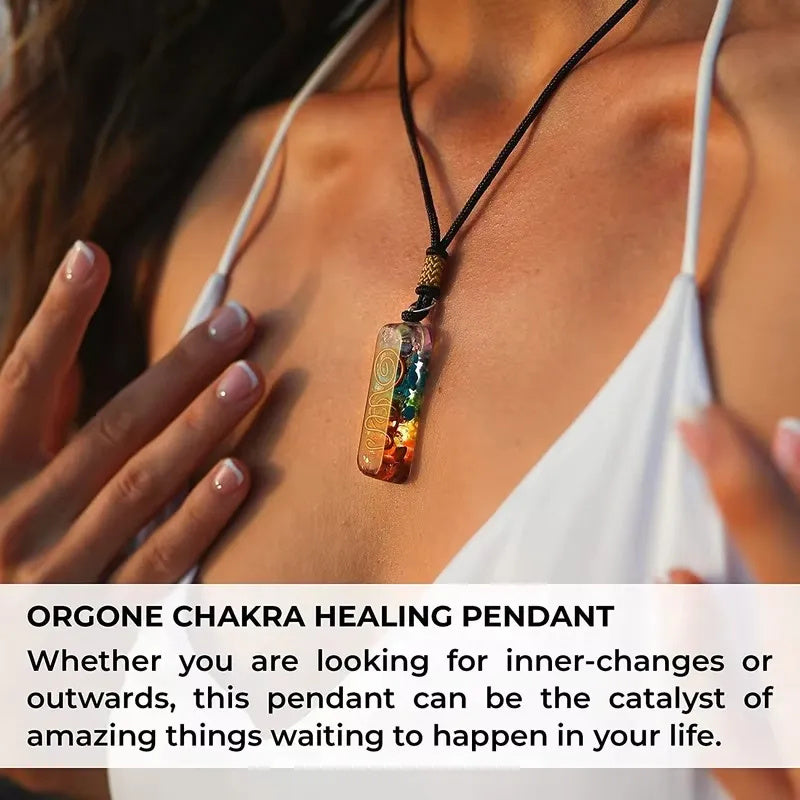 Spiritual 7 Chakra Healing Energy Crystal Natural Stone For Yoga Meditation Necklace