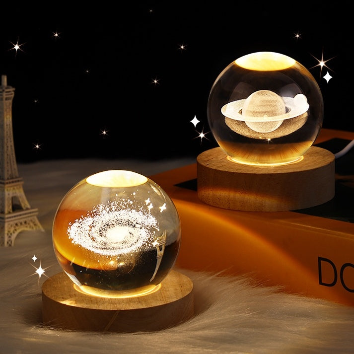 Luminous Starry Sky And Planets Crystal Ball Night Lamp