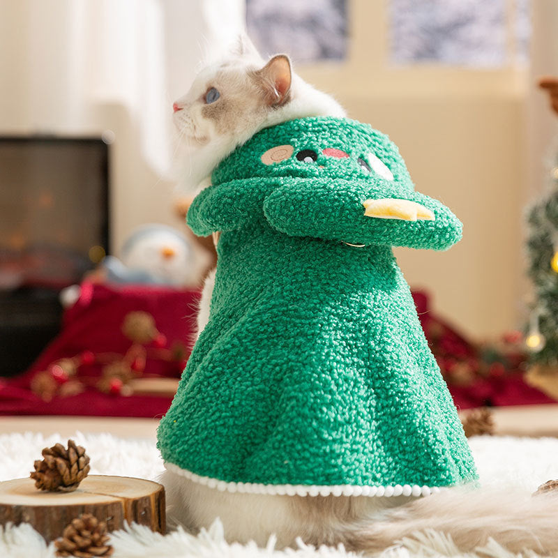 Cat Christmas Warm Thickened Elk Cloak