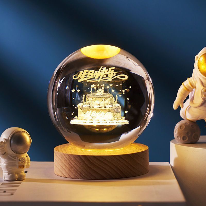 Luminous Starry Sky And Planets Crystal Ball Night Lamp