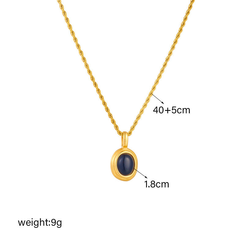 Black And White Gemstone Cold Style Necklace