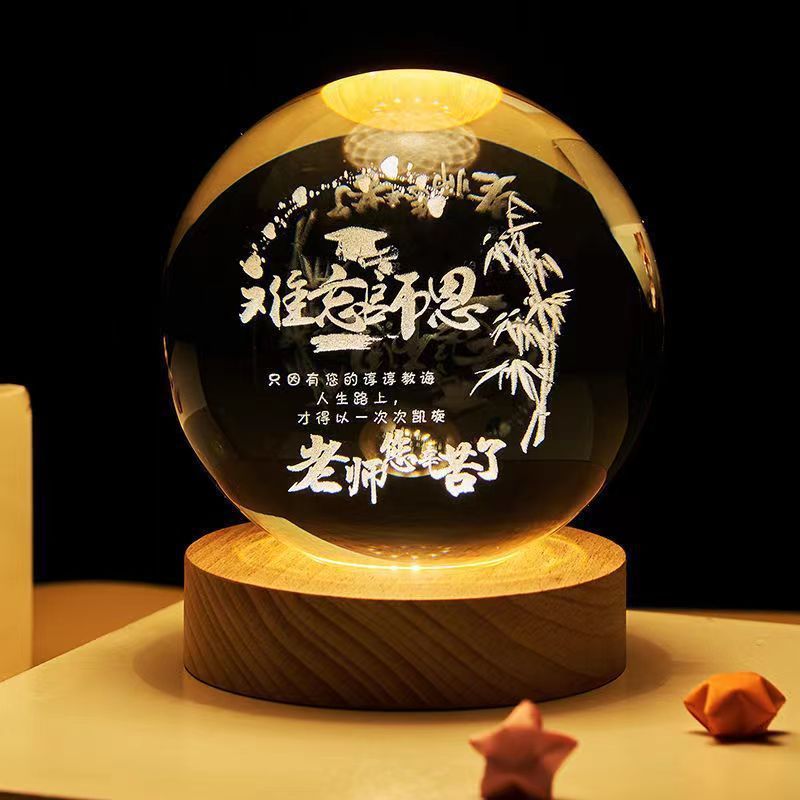 Luminous Starry Sky And Planets Crystal Ball Night Lamp