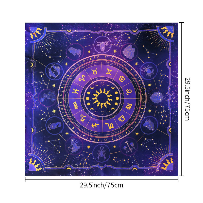 Tarot Tablecloth Decorative Cloth Mandala Moon Phase Floral Butterfly