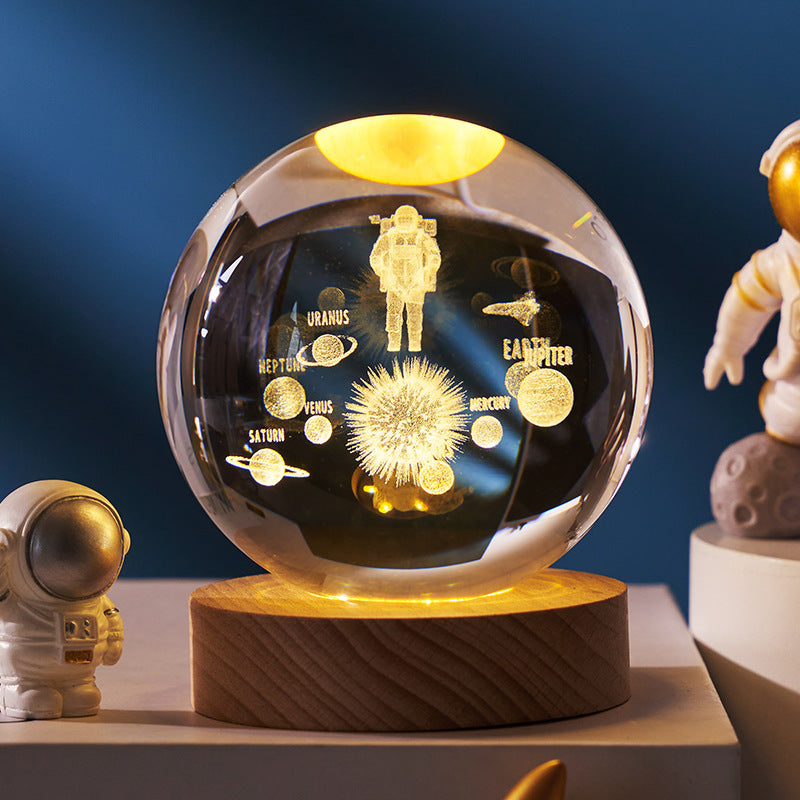 Luminous Starry Sky And Planets Crystal Ball Night Lamp