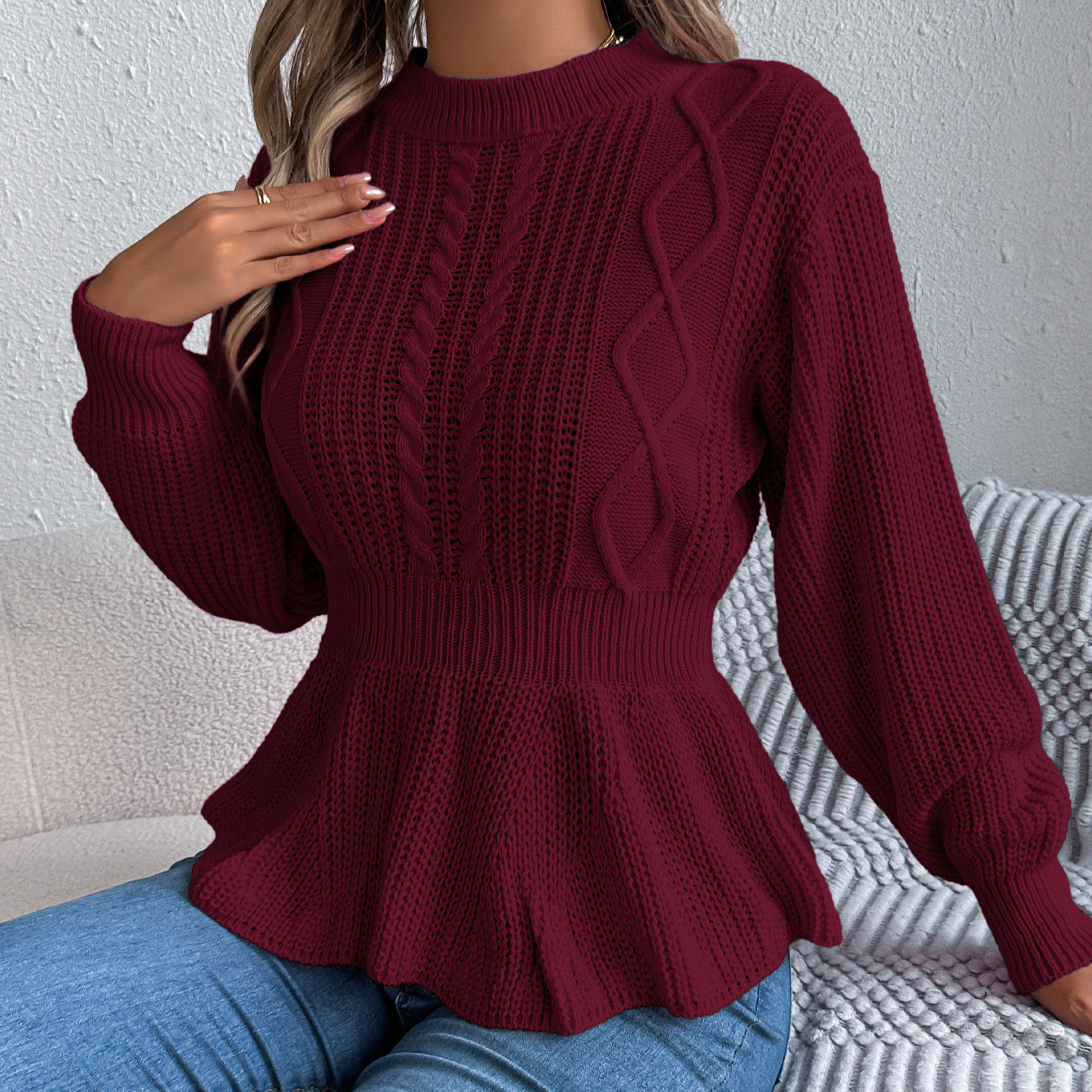 Twist Detail Ruffle Pullover – Kybele Autumn 2025