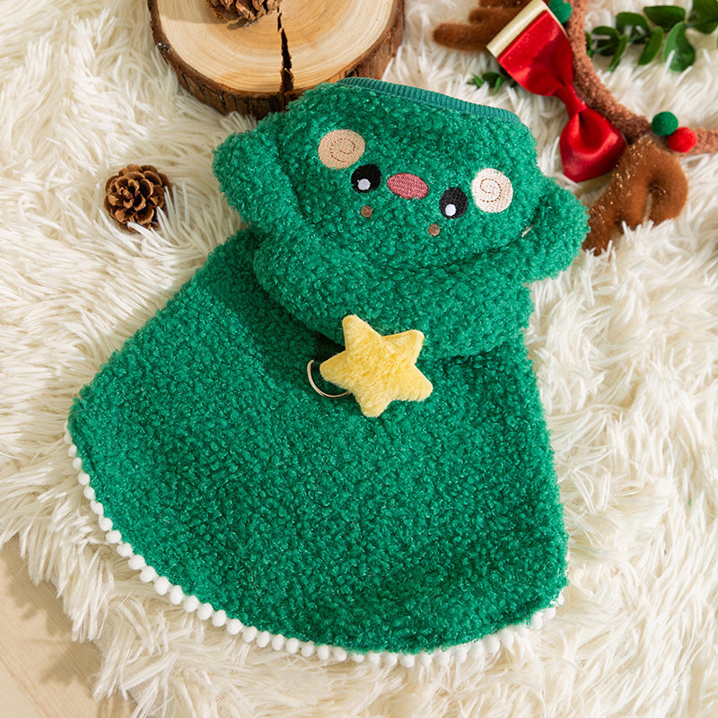 Cat Christmas Warm Thickened Elk Cloak