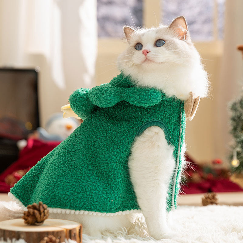 Cat Christmas Warm Thickened Elk Cloak