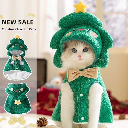 Cat Christmas Warm Thickened Elk Cloak