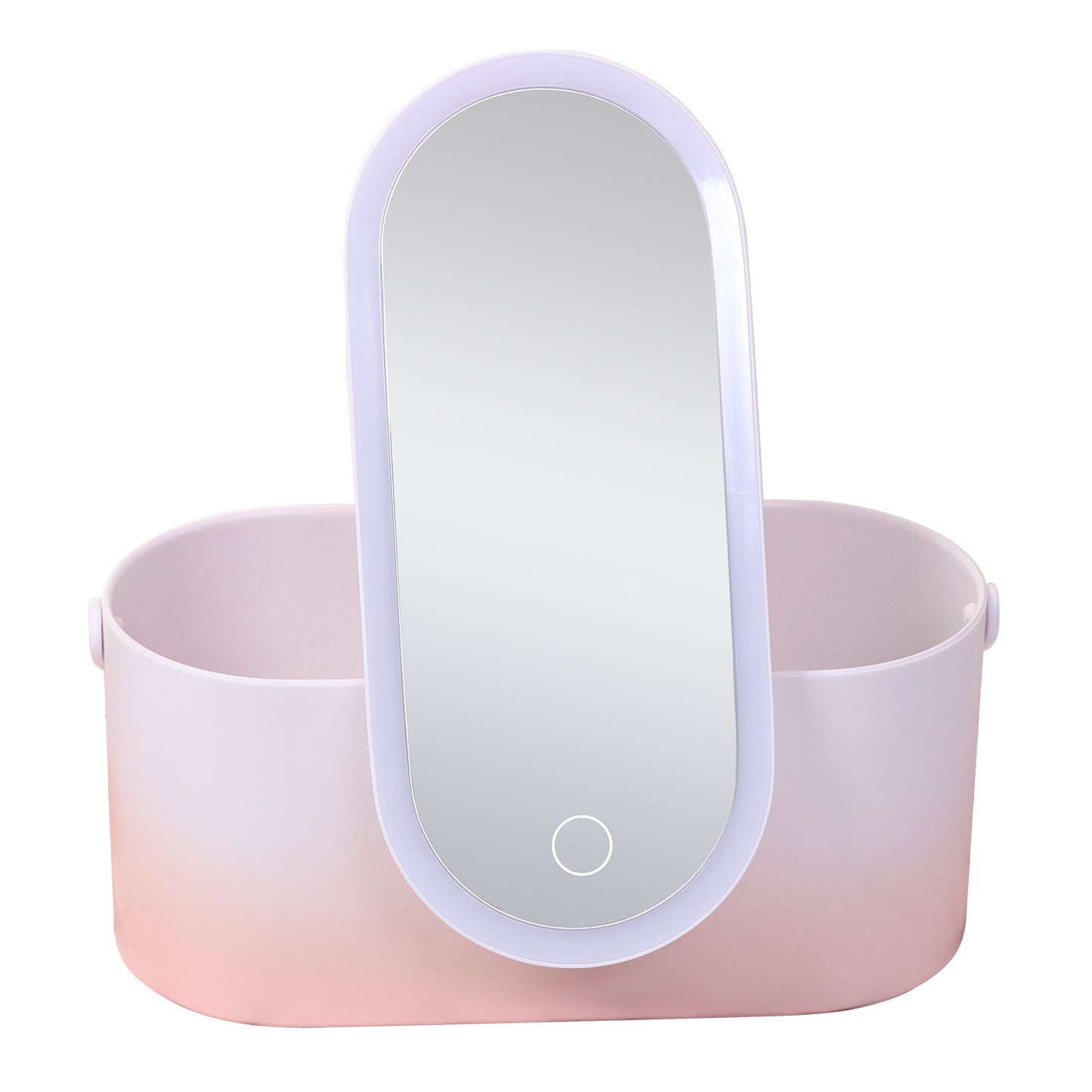Portable Storage Box with LED Makeup Mirror