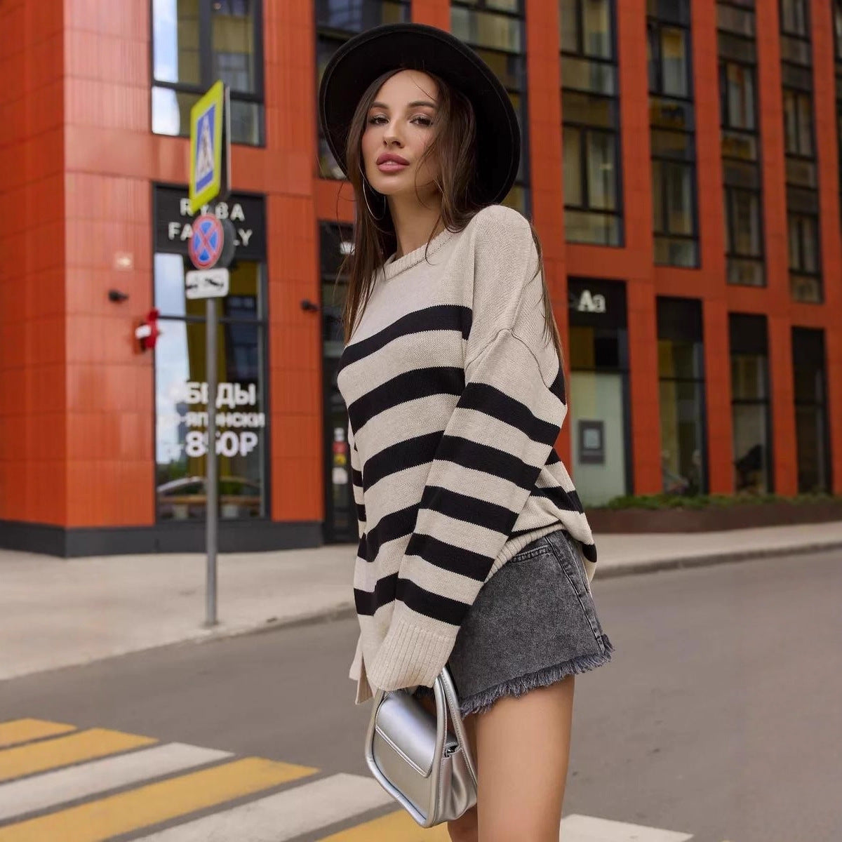 Chic Crew Neck Striped Sweater – Kybele Autumn 2025