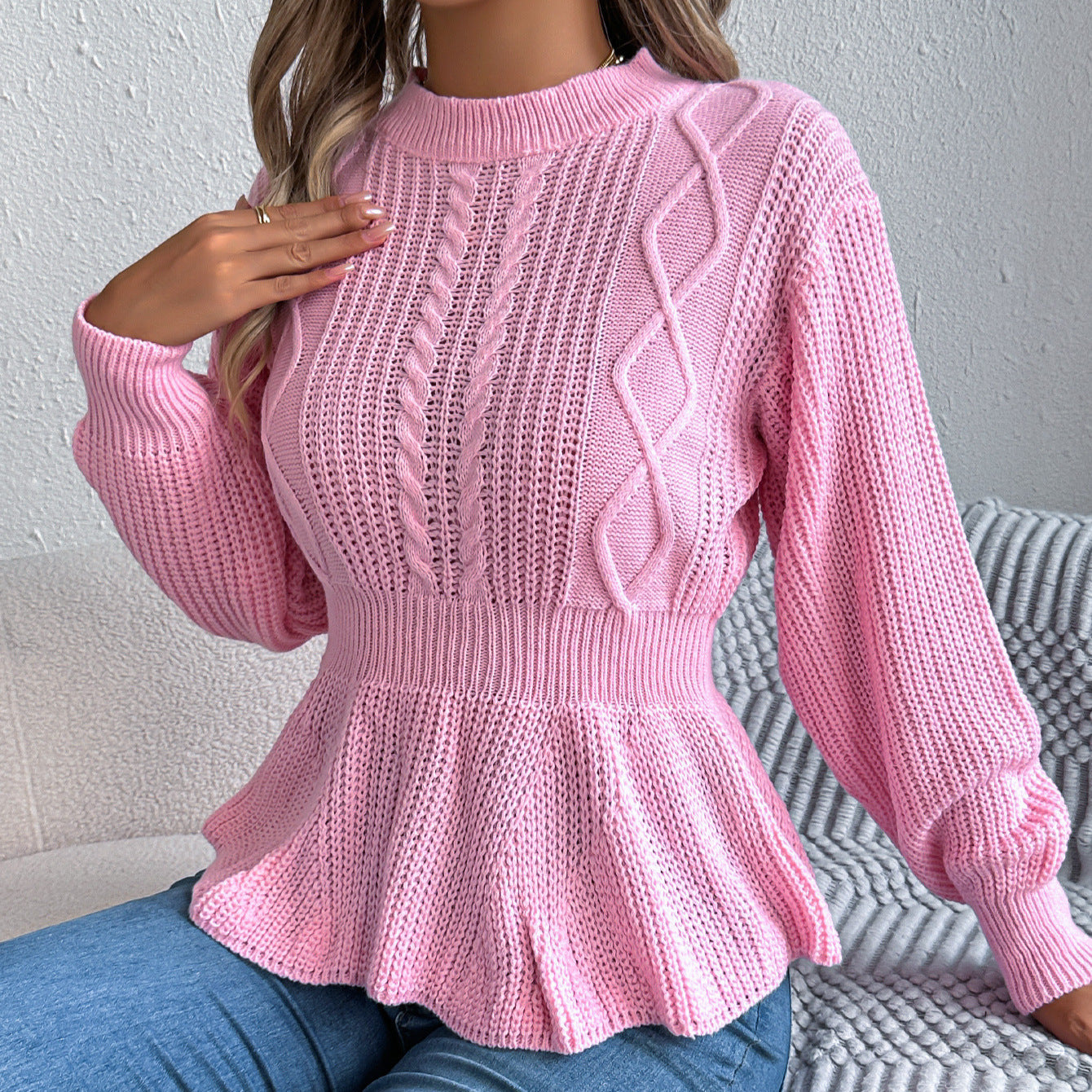 Twist Detail Ruffle Pullover – Kybele Autumn 2025