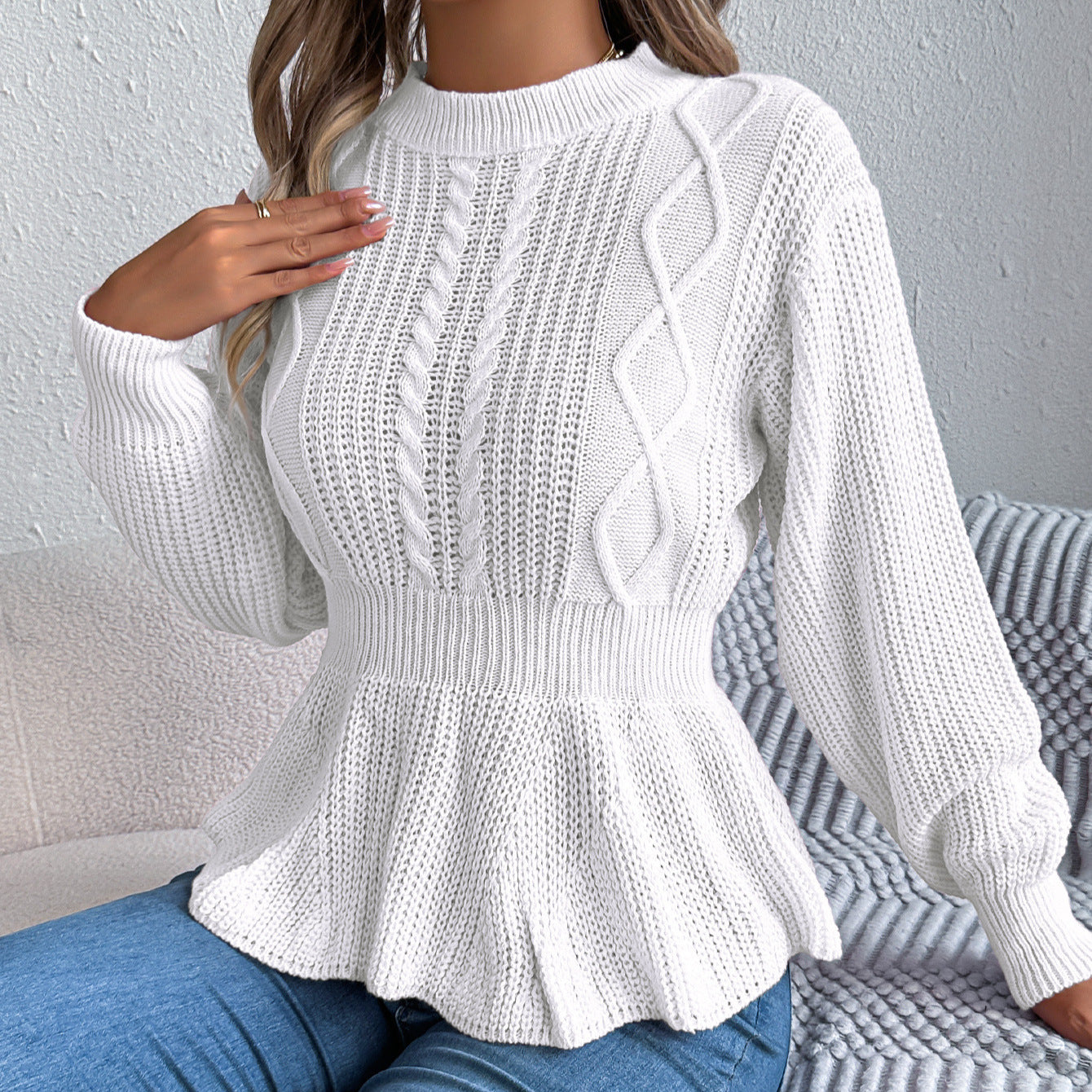 Twist Detail Ruffle Pullover – Kybele Autumn 2025